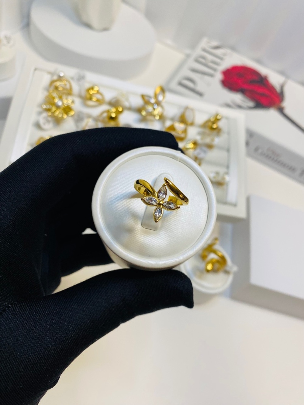 Gold Statement Rings | Stainless Steel | Floral, Pearl & Trendy Styles